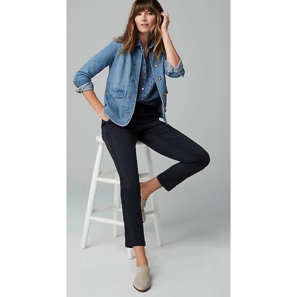 J Jill Denim Womens Button Up Shirt in Westerly Wash/Navy Blue Polka Dot Sz XS - Picture 16 of 16